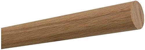 TIBU Eiche Holz unbehandelt Handlauf Geländer 30-500cm Wandhandlauf Wand Treppe ohne Halter, Länge 1400 mm 140 cm 1,4 m und Enden gekappt (sägerau)