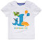 AMZTM Baby Dinosaurier Geburtstag Shirt - 1. Dino Party Jungen Geburtstag T-Shirt Kinder Baumwolle Kurzarm Weiß T-Rex Gedruckt Top Bekleidung