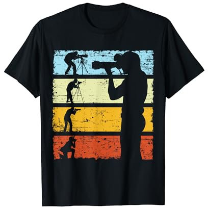 Vintage Photographer Photography Positions Retro Camera T-Shirt