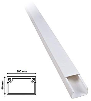 TOT Electric Canaline di varie dimensioni per cablaggi in plastica passacavi bianco coprifili a parete con copertura ottima qualità (Misura 100x60 mm)