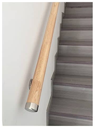 Wooden Handrail for Indoor Stairs - Non-Slip Wood Stair Handrails for Home Kindergarten Corridor Railing Villa Loft, Staircase Handrail Complete Kit (Color : Natural, Size : 3m(9.8ft))