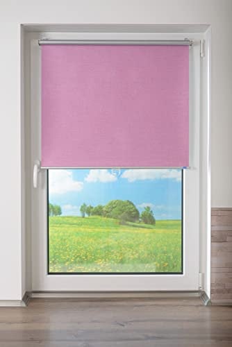 K-home® Thermo Springrollo/Mittelzugrollo mit modernen Struktur Stoff Fuchsia B100 x H200 cm