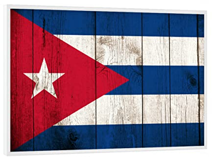 artboxONE Poster mit weißem Rahmen 18x13 cm Reise Cuba Vintage Flag - Bild Cuba Cuba Cuban