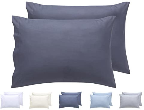 Todocama 2 Kissenbezüge, extra weich, hypoallergen, Set mit 2 Kissenbezügen, 50 x 70 cm, Dunkelgrau