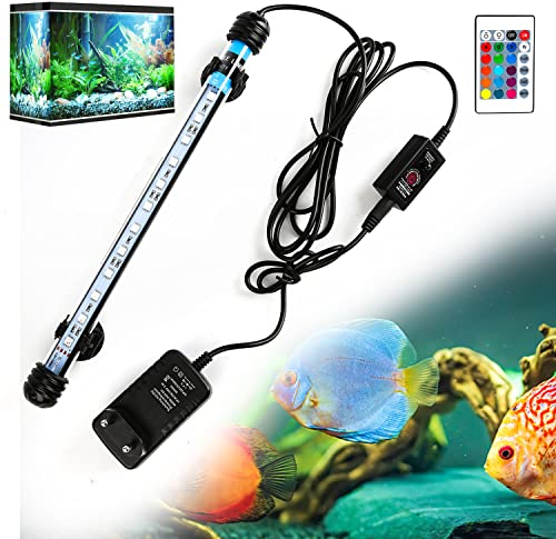 Izrielar Aquarium Lampe LED RGB 9W, Beleuchtung für Aquarien LED, Aquarium-Licht, IP67 Wasserdicht, Universal Fit Aquarium Lamp, für Fisch Tank, Pflanzen Aquarium, EU Stecker