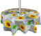 Karina Home Gartentischdecke, rund, abwischbar, mit Sonnenschirmloch, 138 cm, Grau / Gelb