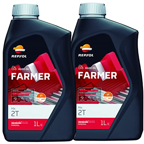 2 LITRI OLIO LUBRIFICANTE REPSOL 2 TEMPI PER MISCELA MIX MOTO SCOOTER 2T PER MISCELA FARMER