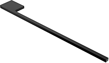 kalb | Handtuchhalter Slim für Waschtisch, schwarz, Aluminium, Länge: 400mm, Höhe: 8mm, Tiefe: 50mm