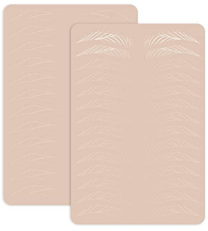 5 pezzi di Pelle di Allenamento in Silicone Pre-stampata Sagoma per Sopracciglia per Microblading e Trucco Permanente delle Sopracciglia (Modello 1)