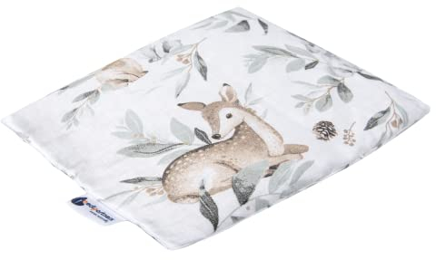 Medi Partners Kirschkernkissen Körnerkissen groß Wärmekissen 500g Rechteck 20x25cm Öko Natur 100% Baumwolle Wärme + Kältetherapie Massagetherapie (Hirsche im Laub)