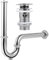 Kit Siphon Universel avec Bonde d'Écoulement pour Lavabo avec Trop-plein, Valve Pop-up Chromée, Bouchon de Lavabo, Vidage Évier