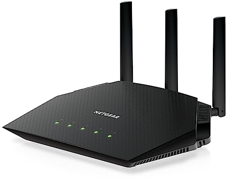 NETGEAR Nighthawk WiFi 6 Router (RAX36S) - 4-Stream Gigabit Router AX3000 Dual-Band Wireless Speed (bis zu 3 Gbit/s) | Deckt bis zu 2.000 m² ab, 25 Geräte | Inklusive 1 Jahr Armor Internet Security
