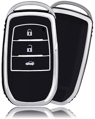 OFFCURVE Cover Chiave Auto Guscio Chiave, Custodia Chiavi Copri Chiave Telecomando Adatto per Toyota RAV4 Land Cruiser 200 Yaris 4 GR Aygo X 86 Cross Auris Vios Prius Camry Corolla Prado Hilux Harrier