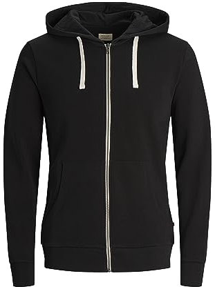 JACK & JONES Herren JJEHOLMEN Sweat Zip Hood, Black Beauty, M