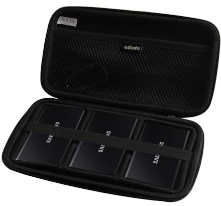 Adada Étui de voyage rigide pour Samsung T7 Shield / T7 / T7 Touch Portable SSD 1 To 2 To 500 Go USB 3.2 externe Solid State Drive Case pour 3 disques durs (noir)