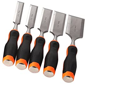 5pcs 22-51mm Set di scalpelli per la Lavorazione del Legno s Strumenti per intagliare Il Legno Scalpello Strumento per Carpentiere Manico in TPR Coltelli da Intaglio Professionali (Scalpello Pia