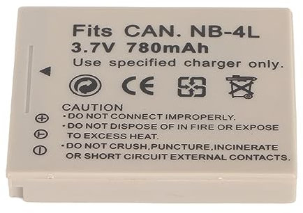 NB-4L Battery, 780mAh Lithium Ion Battery, Camera Battery Replacement, NB-4L Replacement Battery, Replacement for IXUS 115 117 120 130 220 225 230 255 50 60 70 80 65 75ixy100 115