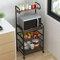 ERICAT Kitchen Island Cart Trolley 4-Tier Oven Microwave Stand Utility Storage Cart with 2 Baskets, 110 pounds Load Capacity, Locking Wheels/2763
