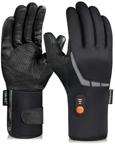 Guanti riscaldati per uomo e donna, ricaricabili e impermeabili, guanti caldi invernali per artrite Raynaud, guanti da lavoro riscaldati per sci, equitazione, guida, corsa (nero, M)