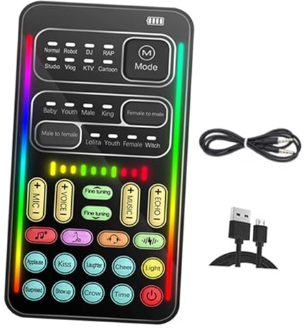 Uonlytech Carte Portable pour Changeur De Voix avec Connexion Ordinateur Outil De Modification De Voix pour Streaming Direct