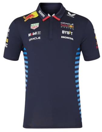 Red Bull Racing Formula One Team - Official 2024 Formula 1 Merchandise - Replica Team Set Up Short Sleeve Poloshirt - Night Sky - Unisex (UK, Alpha, L, Regular, Regular, Night Sky)