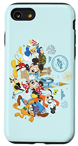 Walt Disney World 50th Anniversary Mickey and Friends Blau Hülle für iPhone SE (2020) / 7 / 8