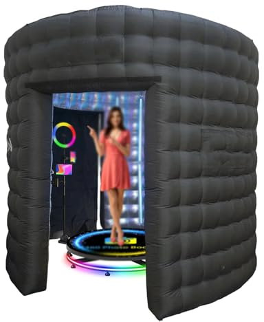 ZHIXUMM Aufblasbare Fotokabine, 360-Grad-Fotokabine FüR Partys, 10 X 8 Fuß, Mit Led-Licht, GebläSe, FüR Werbung, Bars, Einkaufszentren, Veranstaltungen, Messen
