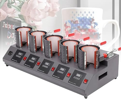 5 in 1 Tumbler Heat Press Machine Mug Thermal Printer, Mug Heat Press Machine for Latte Mugs, Durham Mugs, Money Boxes, Beer Steins, Cups Hot Image Picture Transfer
