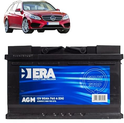 Batteria 80Ah A.G.M. per Mercedes Classe E W212 180 200 220 300 400 benzina 2009+