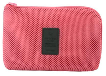 Petit étui de voyage souple pour câbles, pochette électronique, sac de câble portable pour banque d'alimentation, écouteurs, disque dur, rouges à lèvres, pinceau, jaune, taille S (rose, L)