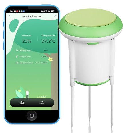 Smart Soil Moisture Meter: Zigbee Soil Tester with Moisture/Temperature Sensor, Smart Life App Control, Reliable Data, Tuya Zigbee Hub Required, Soil Moisture Sensor for Garden Lawn Greenhouse