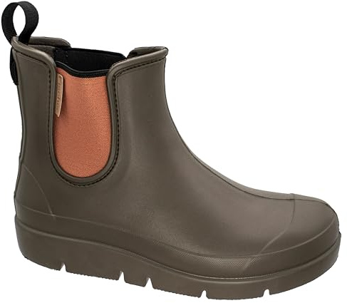 Fischer Damen Stiefelette Gummistiefel bunter Stretcheinsatz 201032