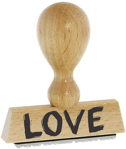 Sprüche-Stempel – LOVE - von Kaufhaus 2010 aus Holz & Gummi, zum Bestempeln von Schriftstücken aller Art, Gruß- und Glückwunschkarten, Textilien und vieles mehr.