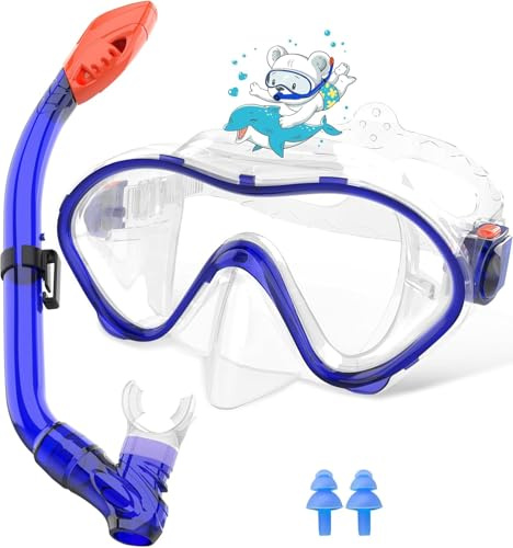 Sporzin Taucherbrille Kinder Schnorchelset Kinder für 4,5,6,8,10 bis12 Jahre, Anti-Fog Technologie Weiche Silikondichtung, Perfekt für Schwimmen und Schnorcheln im Pool Meer