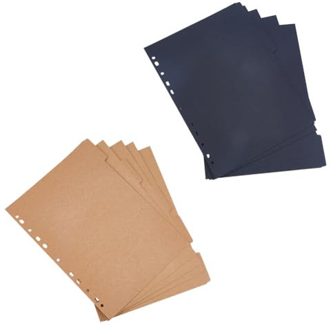 SUPERFINDINGS 6 Set 30 Fogli 5 Separatori per Raccoglitori A 2 Colori A4 Indice per Raccoglitori con Scheda A 11 fori Fogli 29.8x22cm Separatori per Carta Da Studio per Orari