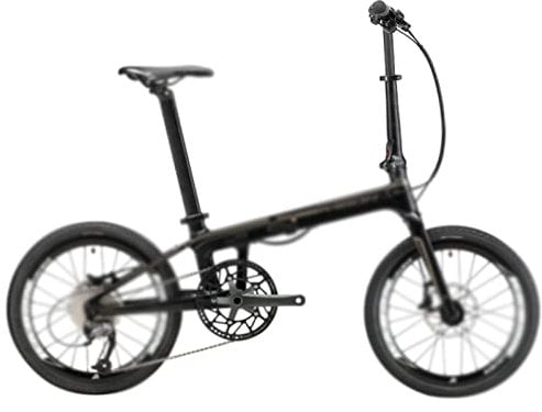 QXIWAOE Fahrräder Carbon-Faltrad 20-Zoll-Faltrad Carbonfaserrahmen Mini-Citybike Leichtes Faltrad 9 Gänge/Geschwindigkeiten (Farbe: Schwarz)
