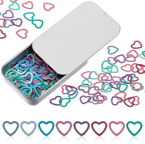 Trinkrittey 60 Stück Bunte Häkel-Maschenmarkierer Metall Maschenmarkierer Stricken Maschenmarkierer 15mm Spiralstichmarker Maschenmarkierer Häkeln für DIY Stricken, Häkeln oder Basteln (6 Farben)