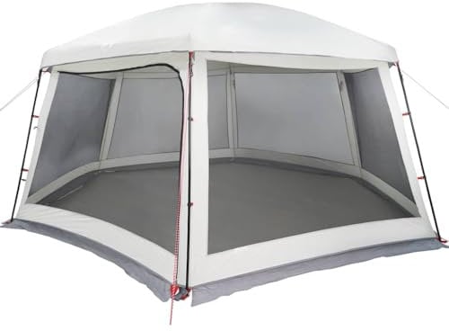 vidaXL Tente Piscine Toit Amovible parois Maille Gris 618x532 cm, Tente Grise, Tente de Jardin, abri de Jardin, Tente, abri extérieur, Tente étanche