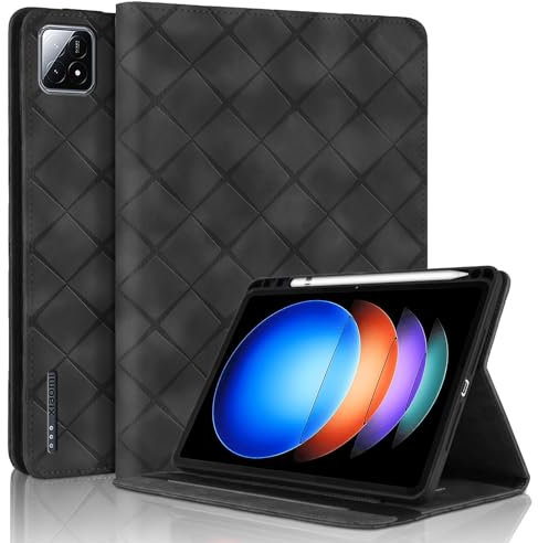 Vaitasy Custodia per Xiaomi Pad 6S Pro 12.4 Pollici 2024 con Pencil Holder, Flip Pelle PU Tablet Case con Supporto Funzione Custodia per Xiaomi Pad 6S Pro - Nero