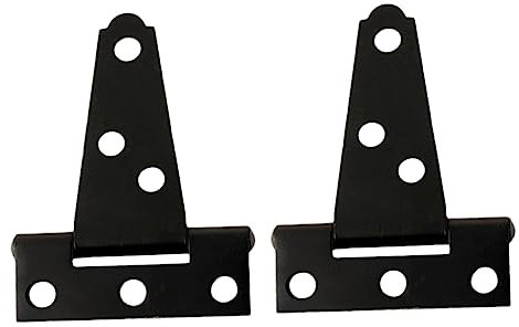 UKCOCO 2stücke Förmiges Gartentor-scharnier Aus Rostfreiem Verzinktem Eisen Schwerlast Metallband Für Holztüren Klappbar Geräuscharm Flexible Montage in Schwarz Für Tore Und Schuppen