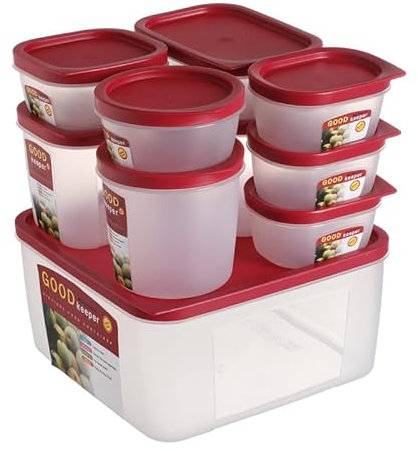 Cozary Contenitori Ermetici per Alimenti con Coperchio, 10 Pezzi Meal Prep Contenitori, Senza BPA, Contenitori per Alimenti per Microonde, Freezer e Organizzazione Cucina