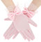 1 Paar Handschuhe Hochzeit Damen Spitzen Netzhandschuhe Elegant Brauthandschuhe Kurze Lace Gloves Spitzen Handschuhe Schleife spitzenhandschuhe schwarz für Party Kostüm Sonnenschutz Zubehör Rosa