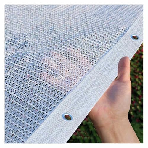 Weiß Schattierungsnetz Schattennetz 50% Shading Rate, 1.0x2.0 2.0x2.0 2.0x3.0 2.0x4.0 2.0x5.0 m Atmungsaktiv Schattiernetz UV-Beständiges Beschattungsnetz für Pflanze Gewächshaus Scheune(8.0x8.0 m)
