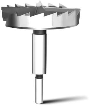 Broca Forstner de 60 mm para madera, Forstner Bits Ø 60 mm, longitud 90 mm, brocas con vástago redondo
