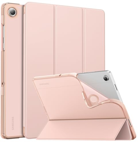 MoKo Case for Samsung Galaxy Tab A11+ Plus 11 inch 2025/ A9+ Plus 2023 with Soft TPU Translucent Back Protective Cover, Samsung A11+/ A9+ Tablet Case, Auto Wake/Sleep, Light Pink