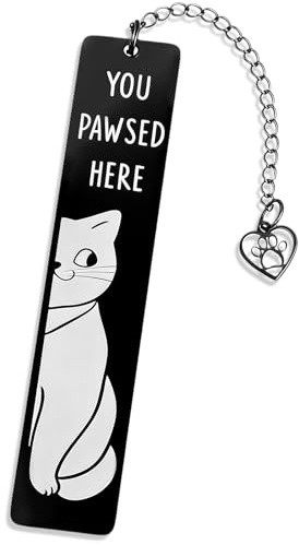 Tyqour Katzen Lesezeichen Damen, Metall Lesezeichen für Buchliebhaber, Personalisierte Lesezeiche Mädchen Buchzubehör mit Katzen Anhänger Bookmark Weihnachtsgeschenke für Buchliebhaber Studenten