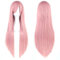 Fouriding 31 Smoke Pink Women's Long Straight Cosplay Party Wigs Hairpieces Hair Cap Lolita Style Anime Wig