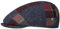 LIERYS Capri Merino Patchwork Flatcap Damen/Herren - Schirmmütze aus 100% Merinowolle - Schiebermütze Made in Italy - Karierte Wollcap Herbst/Winter blau 61 cm