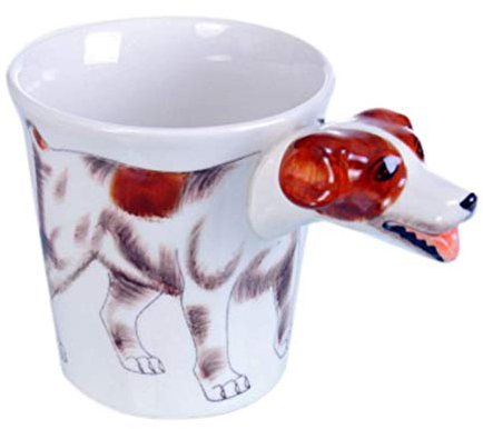 B2SEE Animaux mug-Chien-Tasse-Jack Russell ceramique-gateau-3d-vaisselle-fait Main Enfant Femme Garcon Fille de LTD