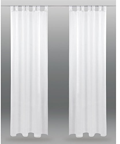 Bestlivings Schlaufenschal Noella, transparenter Dekoschal Voile b 140x l 175 cm 2er Pack, Wohnaccessoire in vielen erhältlich (weiß - reinweiß/ohne Raffhalter)